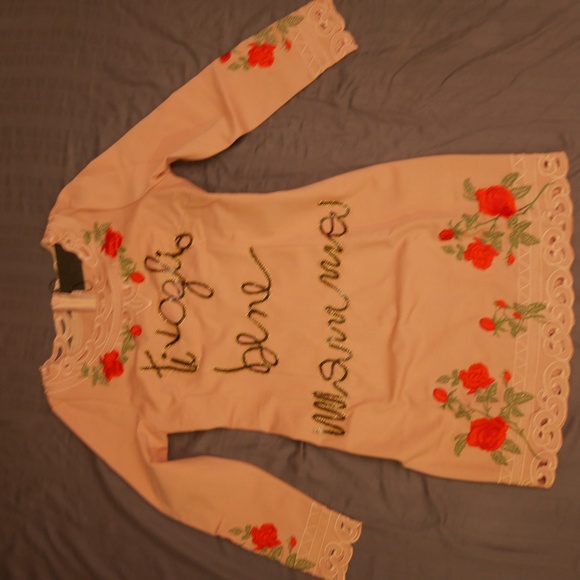 designer runway pink flower dress US size XS 0 2 4 - Picture 8 of 8